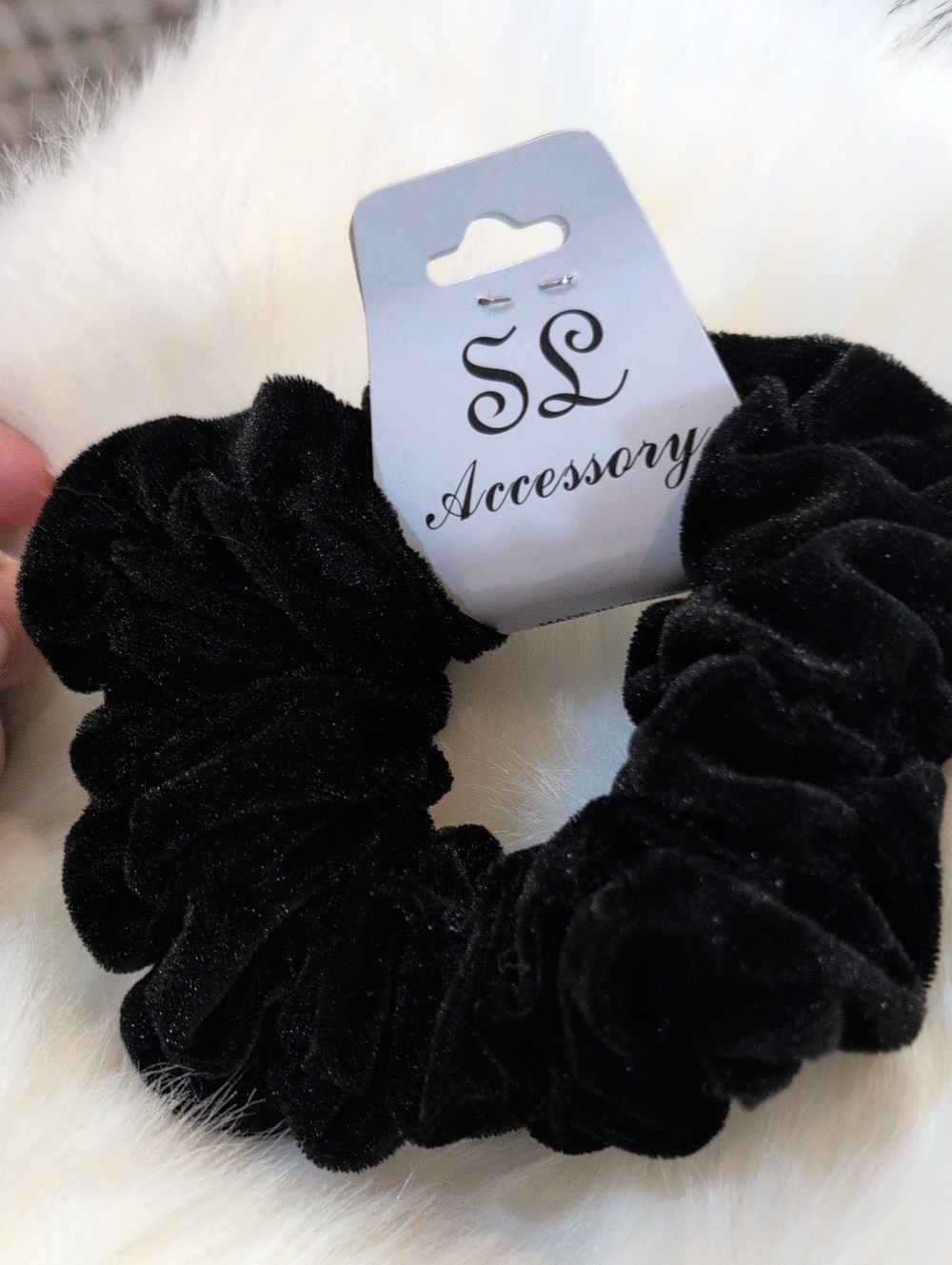 Big Black Velvet Scrunchie